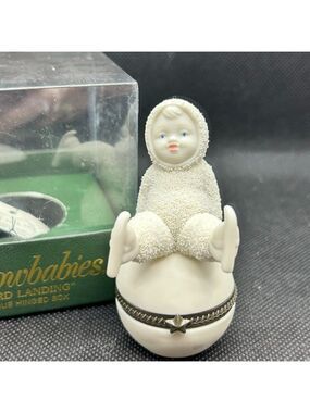 Department 56 Snowbabies "Hard Landing" bisque hinged box.